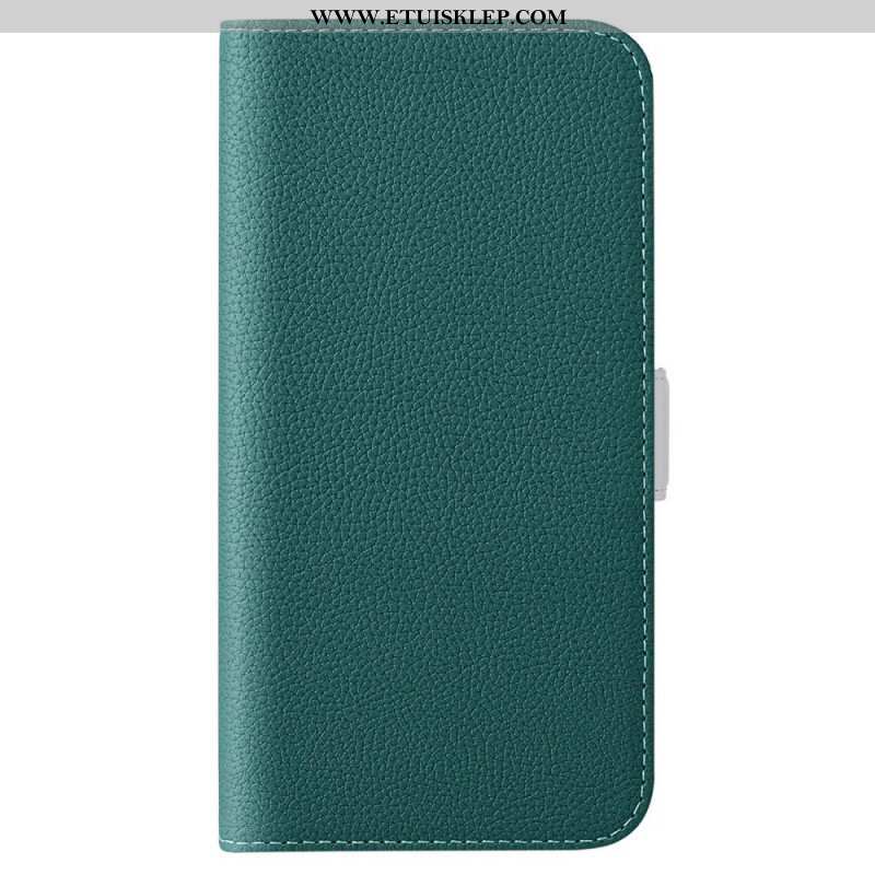 Etui Na Telefon Pokrowce do Sony Xperia 5 IV Podwójne Zapięcie Ze Skóry Litchi